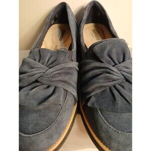 Clarks SHARON DASHER Blue Suede Designer Wedge Loafer WMS 10W  NEW ($110)